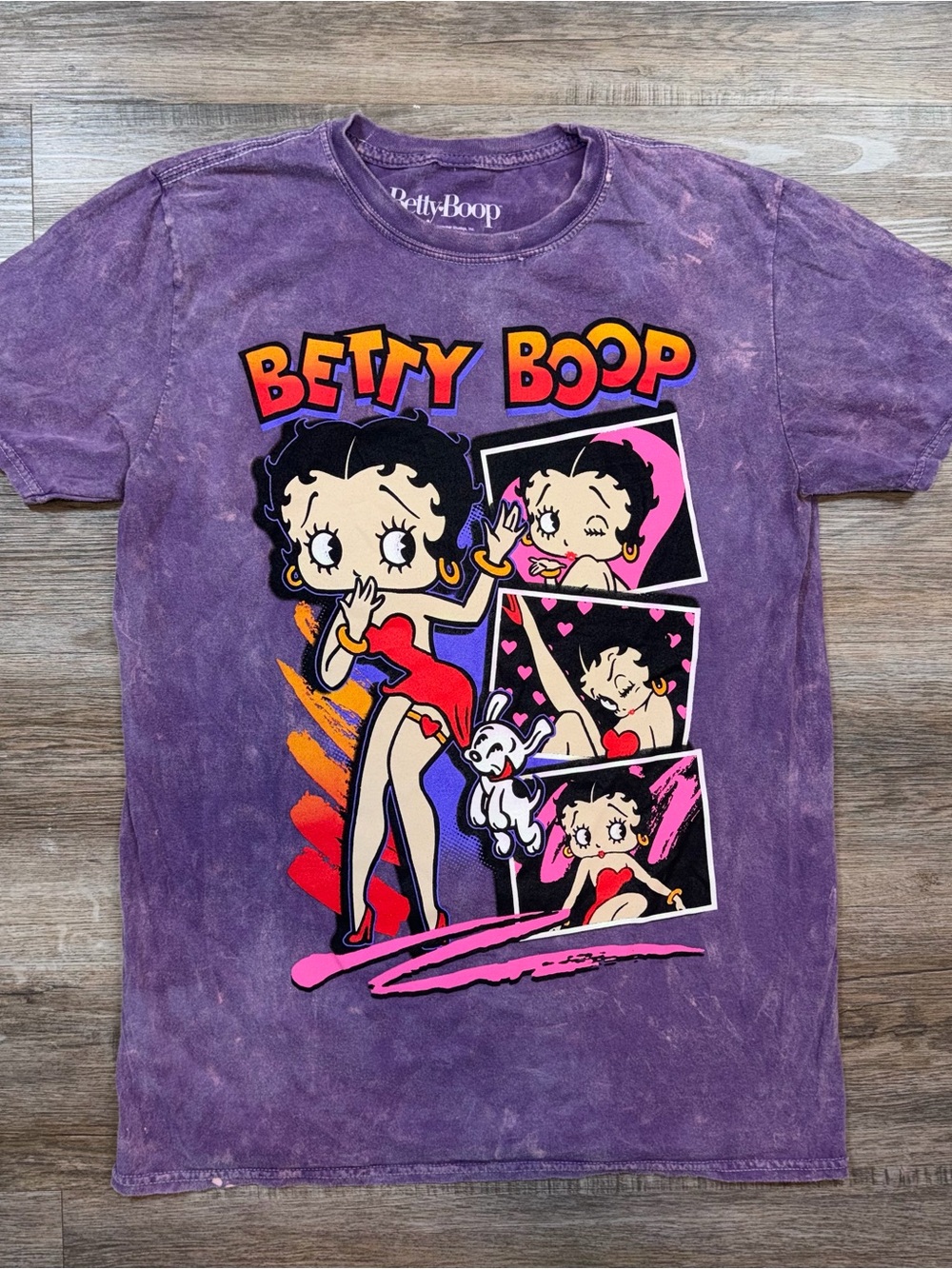 Betty Boop Shirt Adult Medium Purple Short Sleeve Graphic Print